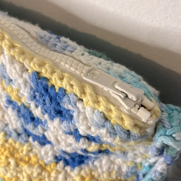 Multicolored Crochet 100% Cotton Crossbody Bag - Picture 3 of 9